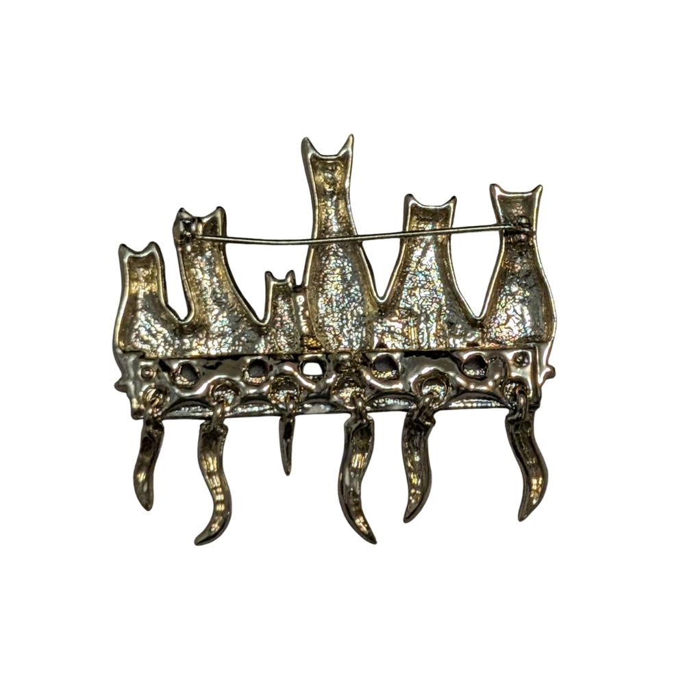 Moving Tails Cat Brooch/Pin - Picture 2 of 2